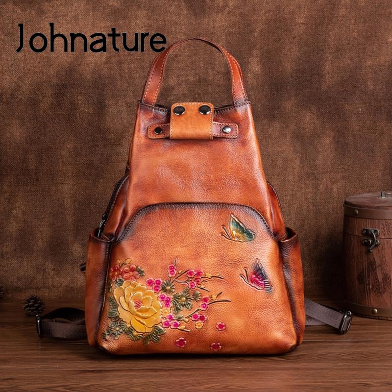 Johnature Zaino in Vera Pelle  - Leather Backpack Vintage recensione e prezzo