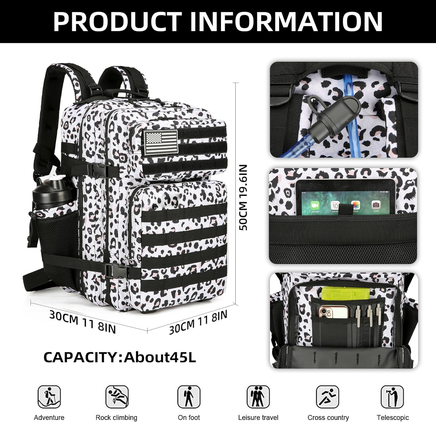 Zaino tattico grande 45L 3P za - Rucksack Military Style recensione e prezzo